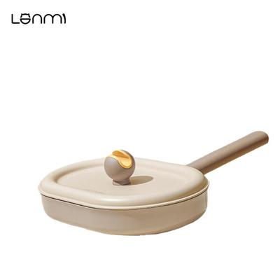 LANMI 24/28CM Sartén con Campana Anillo de Aceite Controlado Aleación de Aluminio Sartén para Cocina de Gas e Inducción Sartén Popular Sartén Individual