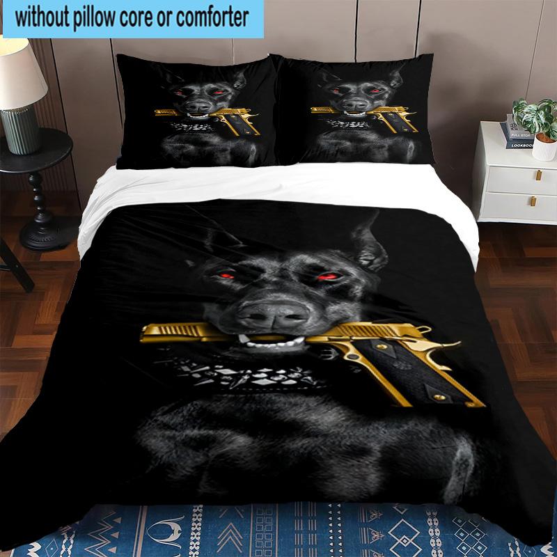 Diverse Dog Breeds Collage 3pcs Bedding,Including 1pc Duvet Cover And 2pcs Pillowcases Perfect for Christmas,Ideal for Bedroom, Dormitory