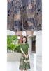 Robe élégante à manches courtes pour femmes d'âge moyen et âgées - Nouveau style chinois et national, Été, Coupe ample, Option grande taille