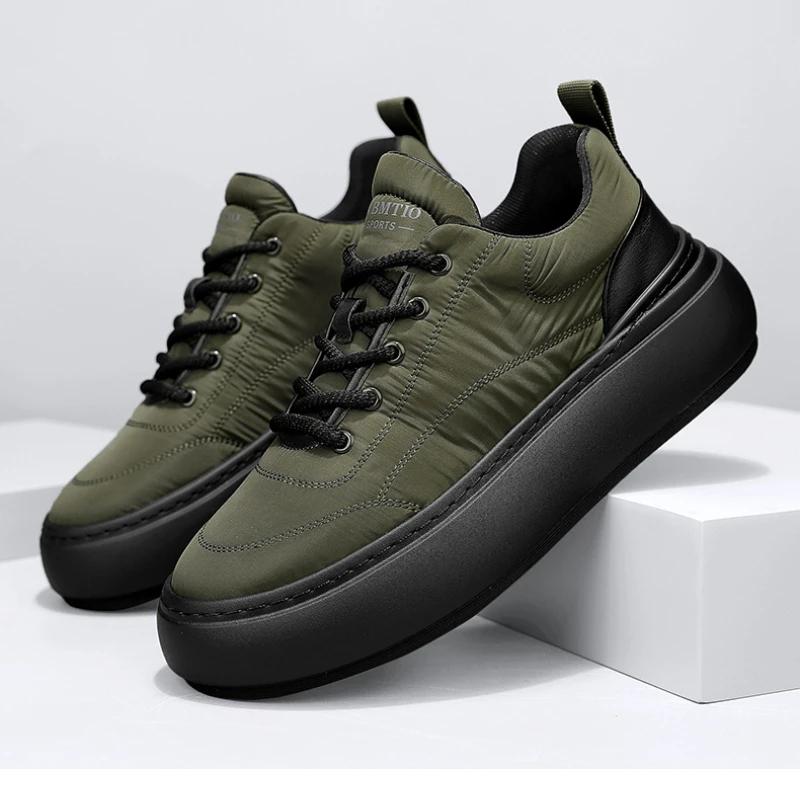 Fashion Men's Winter Cotton Shoes Anti Slip Comfortable Wear Resistant Work Snow Shoes Outdoor Thick Sole Sports Casual Shoes