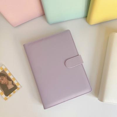 MINKYS Kawaii Candy Color A5 PU Leather Kpop Photocards Collect Book Photo Cards Album Storage Book School Stationery
