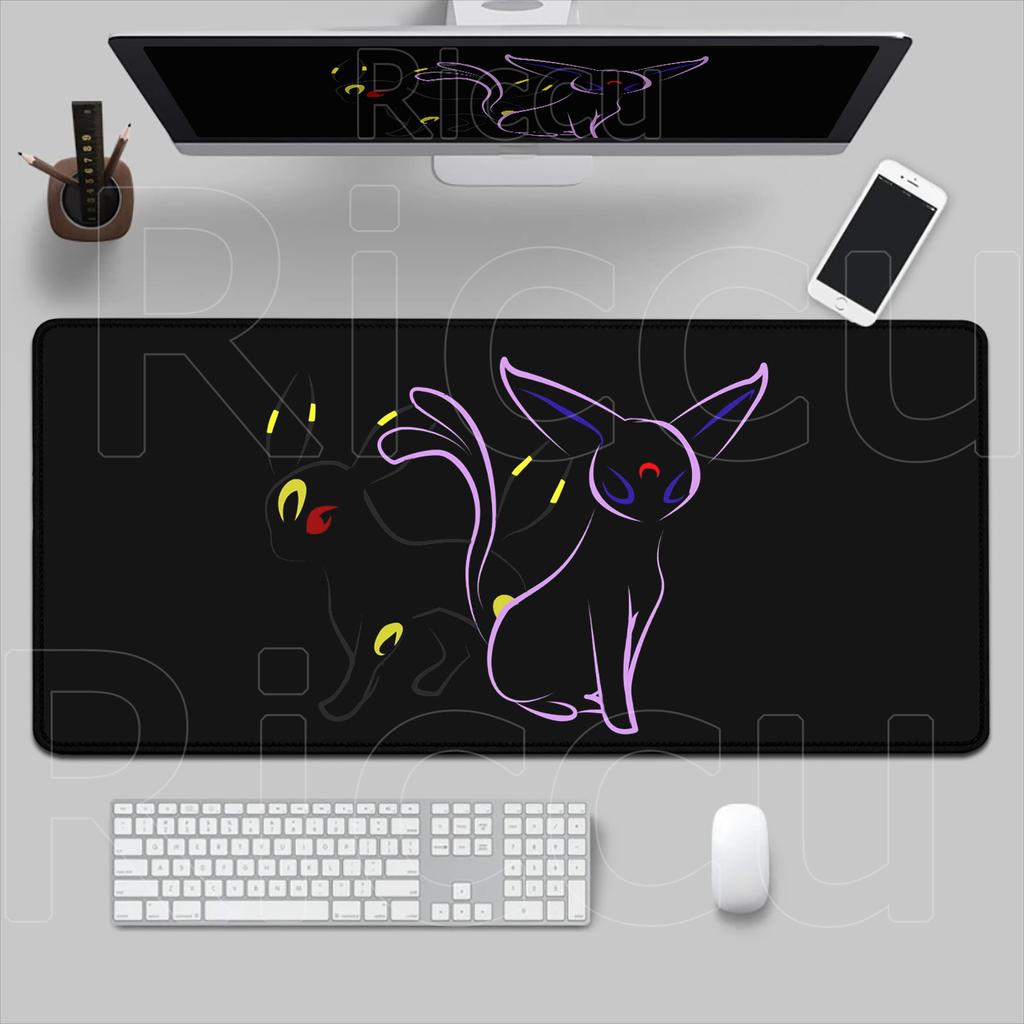 New Mouse Pad Laptop Kawaii Black Moon Umbreon Mousepad XXL PC Ppokemon Gaming Accessories Keyboard Rug Japan Anime HD Desk Mat