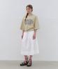 CLUNY Muse Shirring Flare Long Skirt - White