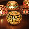 Moroccan Style Mosaic Votive Tea Light Tabletop Candlestick Candle Jar Candle Holder Home Decor
