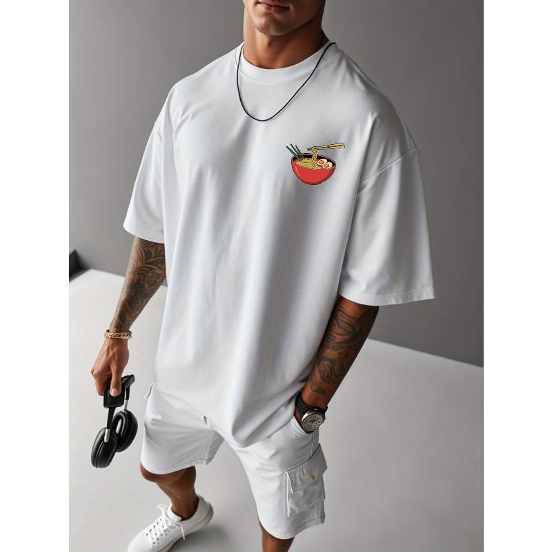 [Plus Size T-shirt] RAMEN American Fashion Short-sleeved T-shirt - Printed Bottoming Shirt - Spring and Summer Round Neck Casual Versatile Top