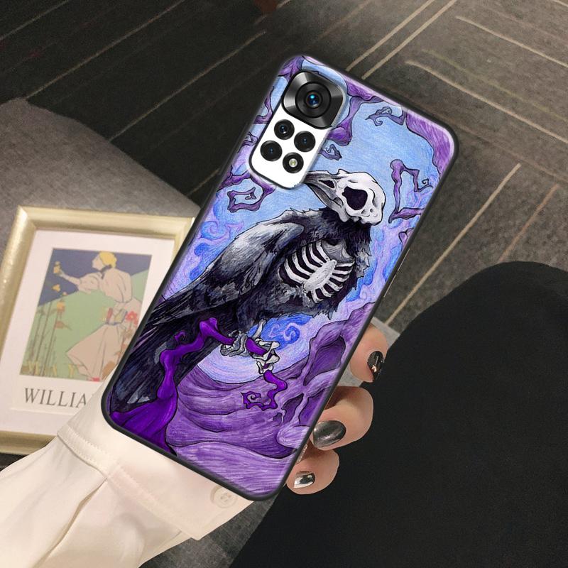 

Crow Raven Dark Skull Funda For Xiaomi Redmi Note 14 Pro 9 10 11 12 13 Pro 10S 11S 12S Redmi 13C 10C 12C 14C Case Redmi Note 10 Pro