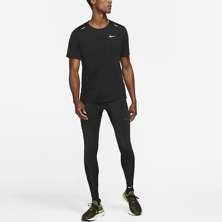 Nike Solid Color Logo Pullover Crewneck T-Shirt Men Tops Black CZ9184-013