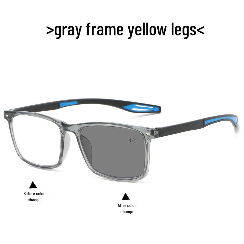Progressive Multifocal Anti-Blue Light Photochromic Glasses for Near and Distance Reading, Suitable for Middle-Aged and Elderly.