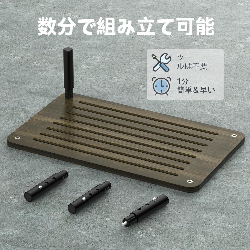 WELL WENG Monitor Desktop PC Height with PC Monitor Computer Desktop Desktop Display No Tools Made from Natural Bamboo in Black and Wenge Stand,