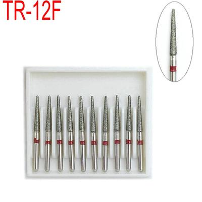 10 stücke Dental Diamant FG Hochgeschwindigkeitsbohrer zum Polieren der Zähne Kegelförmige runde Endform Bohrer Polierer TR-12F