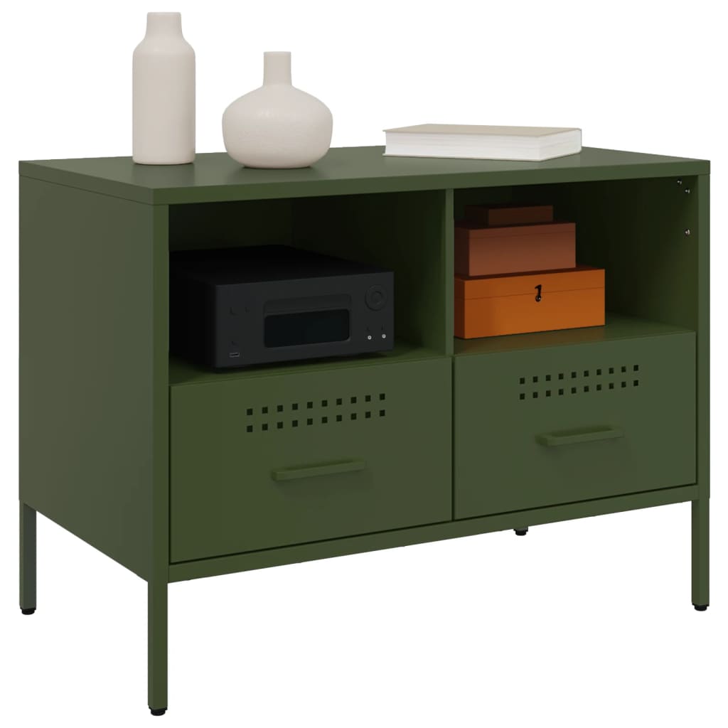TV Cabinets 2 Pcs Olive Green 68 X 39 X 50.5 Cm Steel