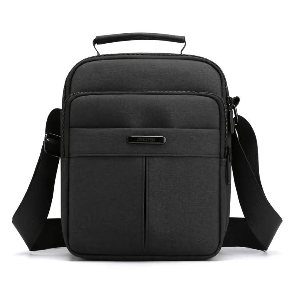 Casual Oxford Cloth Men's Crossbody Bag Multi-layer Large Capacity Business Shoulder Bag Waterproof Zipper Messenger Bag