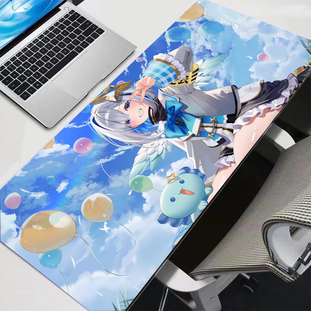 Anime Gaming Mouse Pad Hololive Amane Kanata Large Desk Mat Keyboard Pad Non-Slip Gamer Accessories Carpet for PC Desk Setup