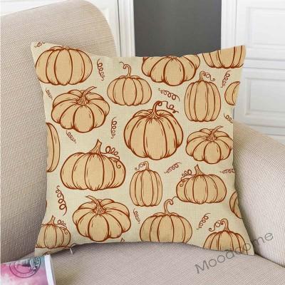 Gold Autumn Fall Pumpkin Harvest Art Thanksgiving Day Decoration Throw Pillow Car Pillow Case Cotton Linen Sofa Cushion Covers
