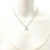 Used CHANEL COCO Mark F13V Necklace Stainless Steel Rhinestone Silver Clear Used