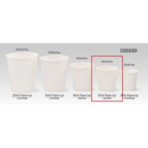 Sunnap Paper Cups, Small, 2 oz (60 ml), 100-Count, Small, 2oz Cups, for Gargling, Tasting, White, Safe and Quality, C60100A