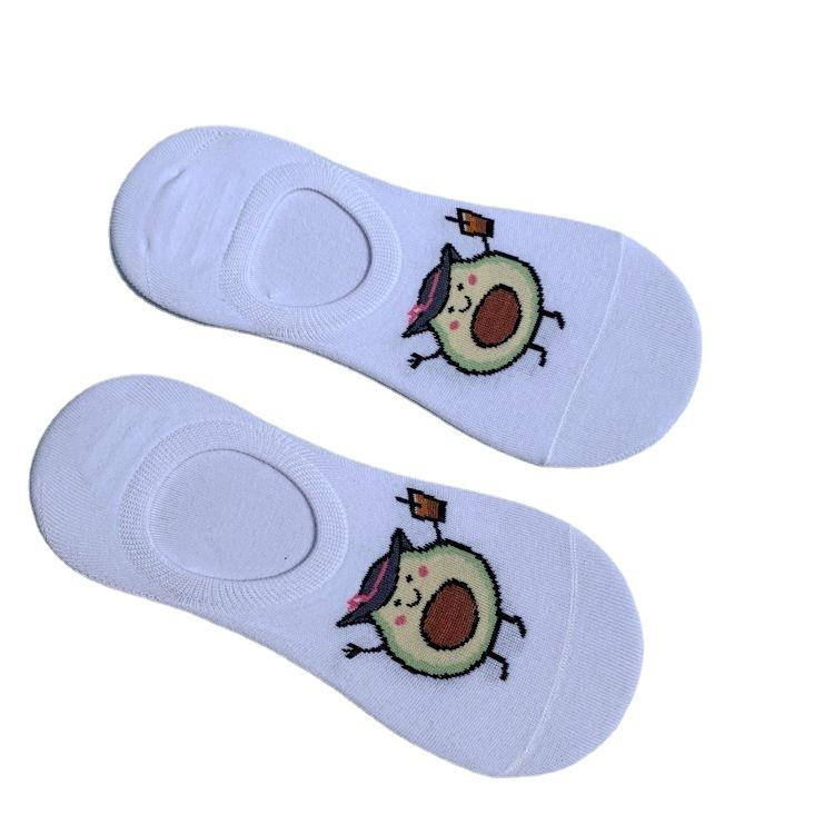 5 Pairs of Men and Women Tide Short Socks Low Waist Spring and Summer Couple Shallow Mouth Invisible Thin Cartoon Boat Socks