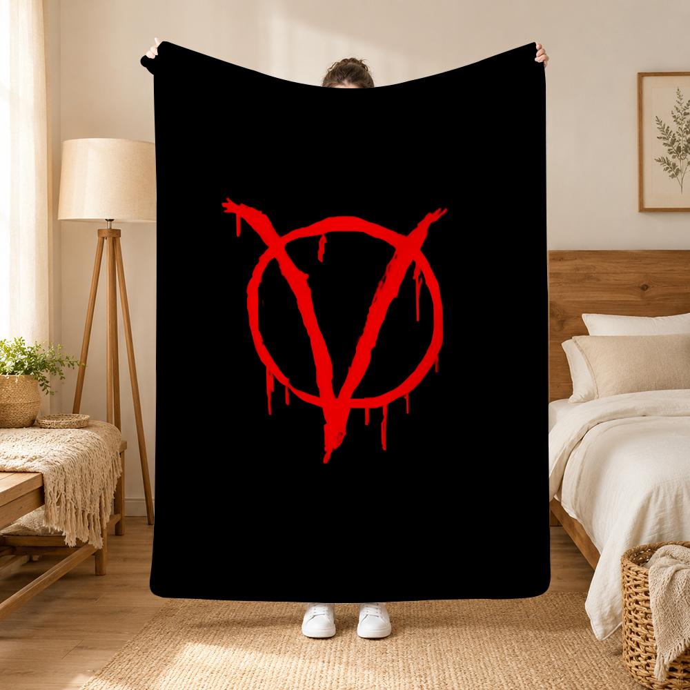 V for Vendetta Movie Throw 240g Flannel Blanket, Suitable for Sofas, Beds, Offices, Exquisite Gift Blankets