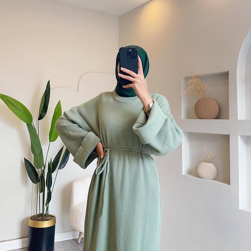 2024 Autumn European & American Women's Solid Color Loose Long-Sleeved Dress - Comfortable & Simple