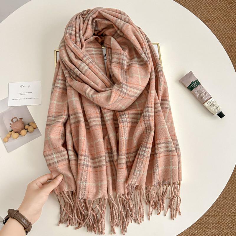 Scarf Women's Winter Premium Plaid Shawl Student Couple Warm Thickened Scarf