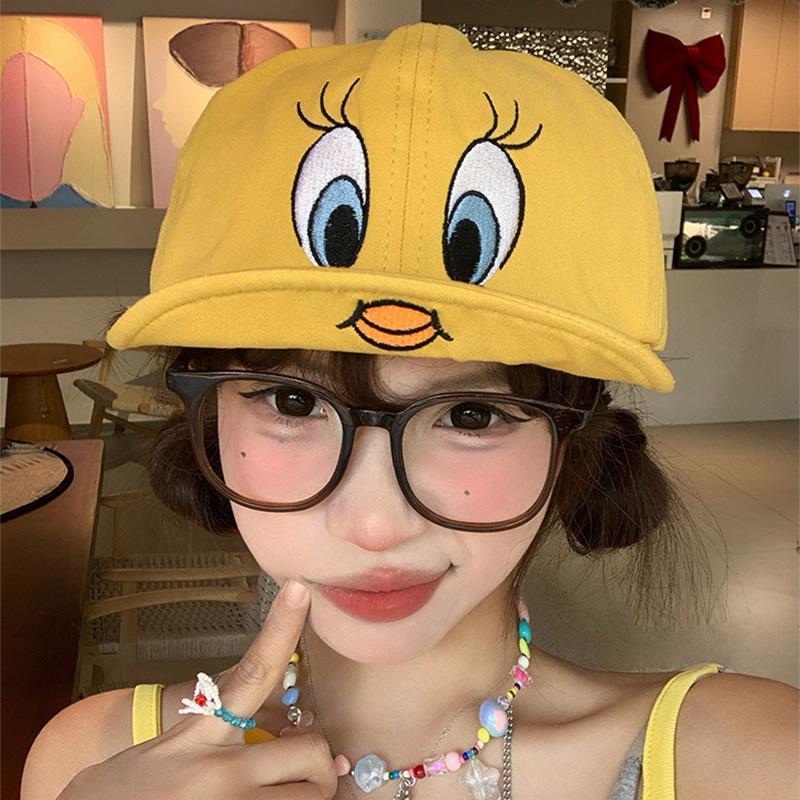 

Korean Tweety Duck Women s Summer Cute Cartoon Little Yellow Duck Embroidered Sunshade Baseball Cap Trendy Average Size