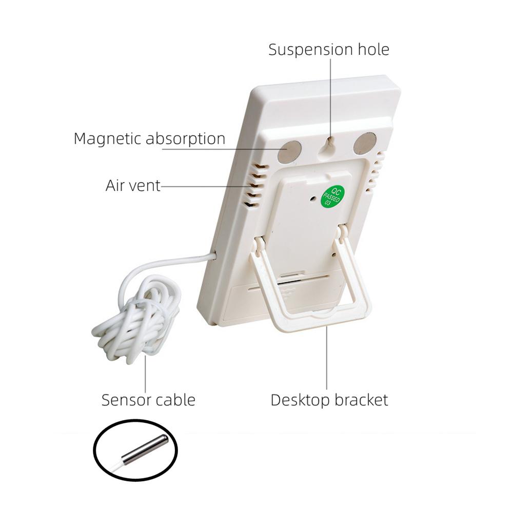 Digital Thermometer Hygrometer Indoor Outdoor Temperature Humidity Meter C/F LCD Display Sensor Probe Weather Station