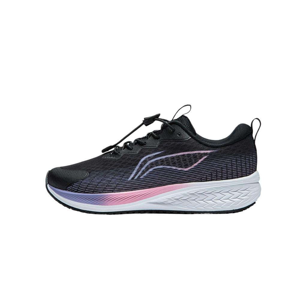 Li Ning Kids Running Sports Comfortable Breathable Low-Top Running Shoes Kids Running Shoes Black Light-Mist-Purple YKFT078-6
