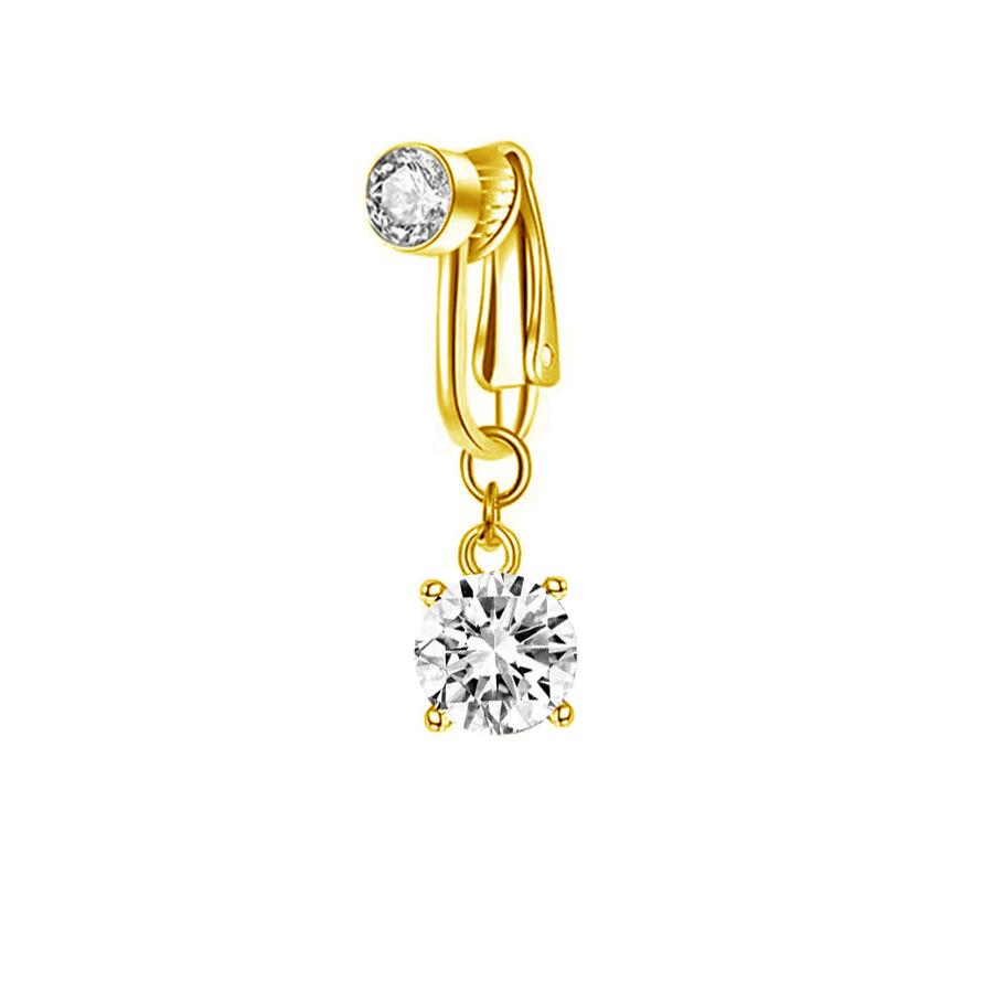 

Faux Fake Belly Piercing Butterfly Heart Dangling Long Fake Belly Button Pircing Clip On Umbilical Navel Cartilage Earring Clip Round&Navel & Bell Button Rings&Body