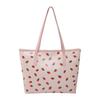 Cute Pink Butterfly Tote Bag For Daily Use Large Pu Handbag With Zipper Closure