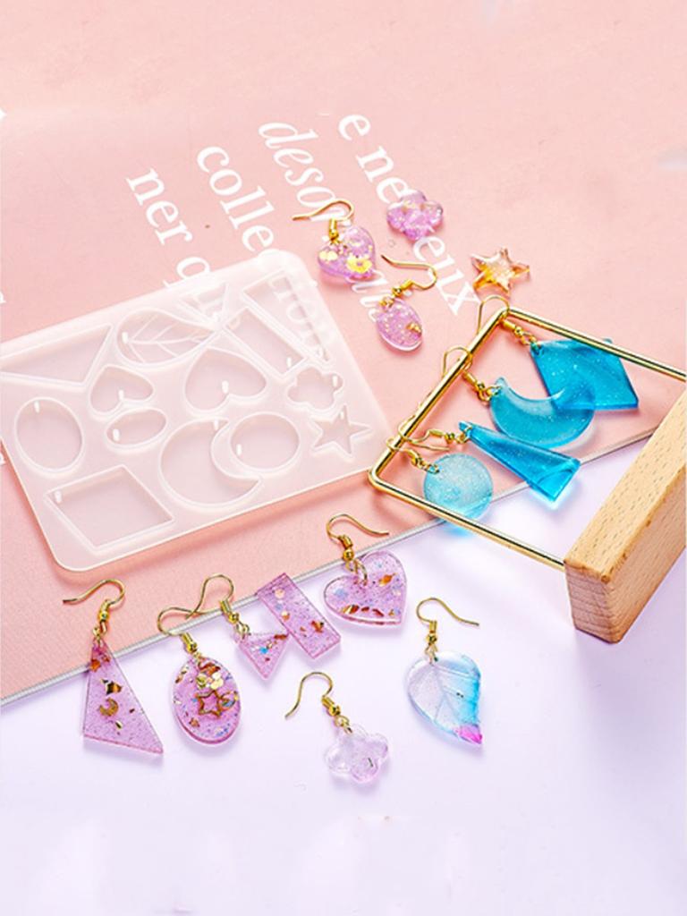 Ohrring Anhänger Silikonform Geometrischer Rhombus Epoxidharzform für DIY Ohrringe Schlüsselanhänger Halskette Anhänger Epoxidharz Handwerk