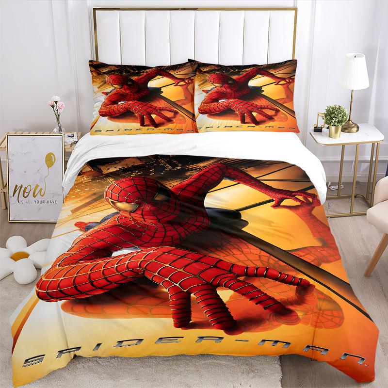 Spiderman Hero Print 3Pcs Bedding Setduvet Cover With 2 Bedropillowcase Home Birthday Gift