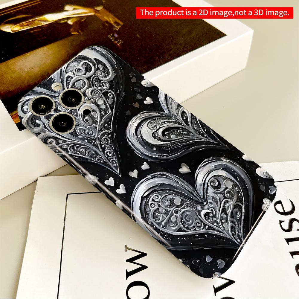 Elegant Silver Hearts Abstract Design Phone Case All inclusive film hard phone case, compatible with iPhone 18 Pro Max 17 16 15 14 13 12 11