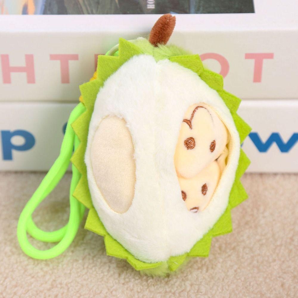 PP Cotton Fruit Durian Pendant Detachable Fruit Durian Plush Keyring  Boys and Girls
