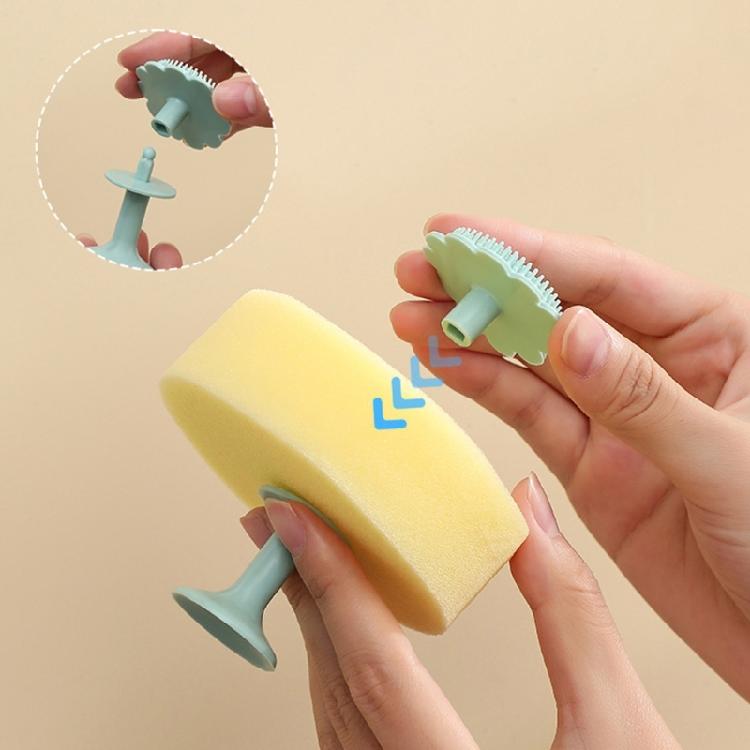 Kitchen Silicone Scrubbing Brush Odorless Dish Scrubber Set with Detachable Sponges for Home Cooks and Clean Enthusiasts