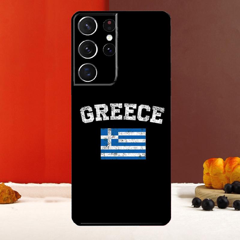 Greece Greek Flag Cover For Samsung Galaxy S23 S22 S21 Ultra Plus S20 FE Note 10 S9 S10 Plus Note 20 Ultra Case