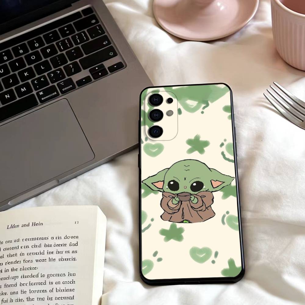 Baby Y-Yoda Phone Case For Samsung S 25,24,23,22,30,21,10,9,Ultra,Plus,Lite,FE,4,5 G Soft Black Case