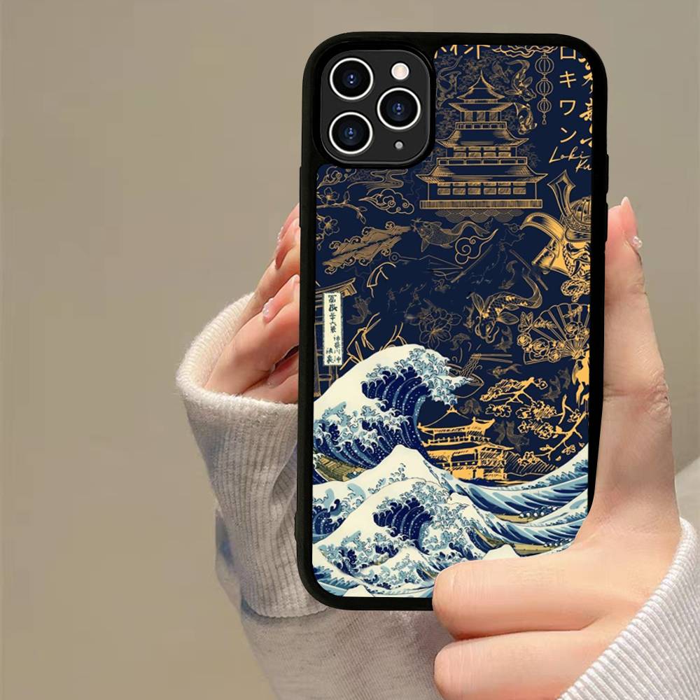 Classic Artwork Great Wave Off Kanagawa Phone Case For IPhone 17 16 Pro Max 11 12 13 14 15 Hard PC+TPU Bracket Back Cover