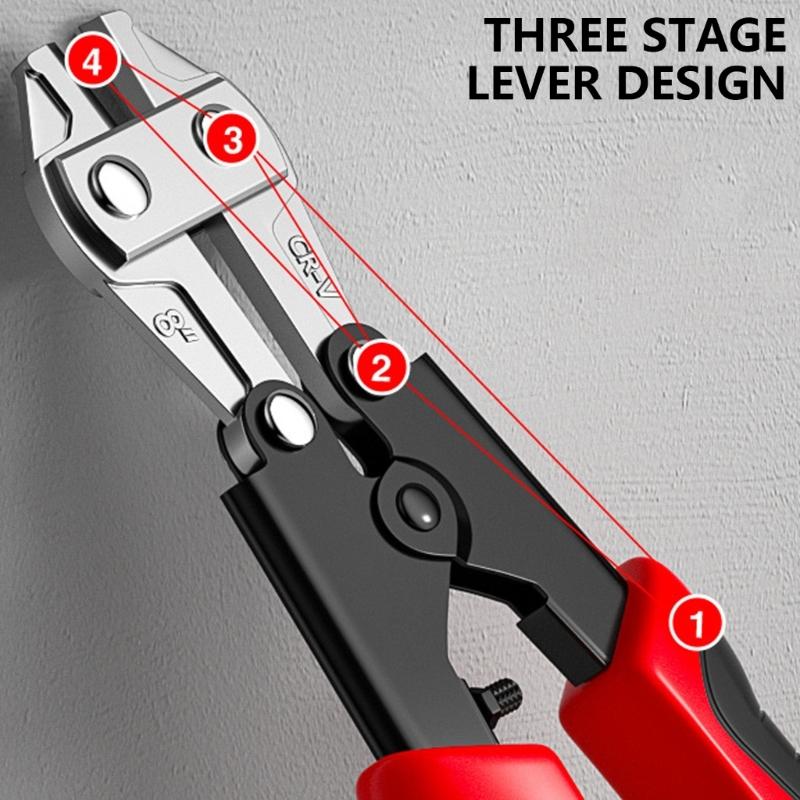 8Inch Mini Bolt Cutter Wire Rope Cutter with Antislip Handle Screw Cutter Chain Lock Cutter Pliers for Precise Cutting