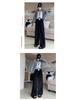 2025 Autumn/Winter European Cotton Velvet Wide-Leg High-Waist Drape Pants for Women