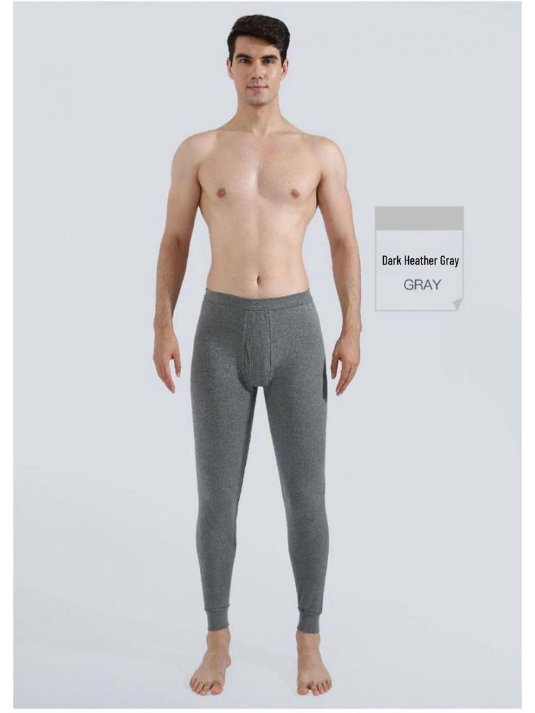 Men's 100% Cotton Lightweight Autumn Trousers - Warm, Comfortable Winter Base Pants