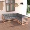 Day and Night - Day and Night Garden Furniture Set 5 Pieces and Cushions Solid Pine Wood