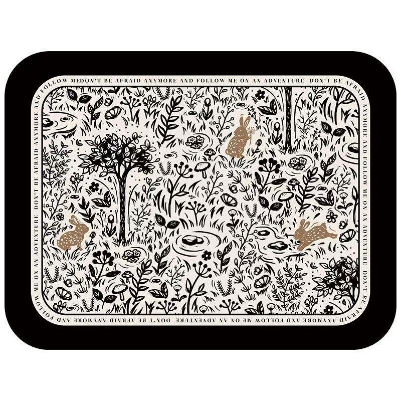 Printed Dish Drying Mat Desk Drain Pad Heat Resistant Counter Top Mats Kitchen Placemat  Absorbent Drain Pad Home Rugs Supplies