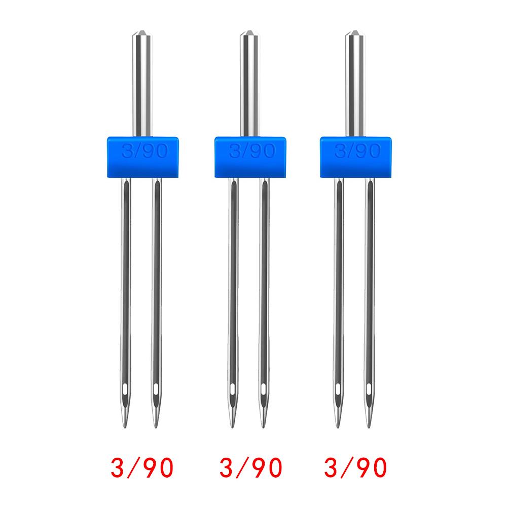 3 Pezzi Doppie Aghi Gemelli da Cucito 2/90 3/90 4/90 Aghi Gemelli Elastici per Macchina da Cucire Spilli per Accessori Macchina da Cucire Domestica