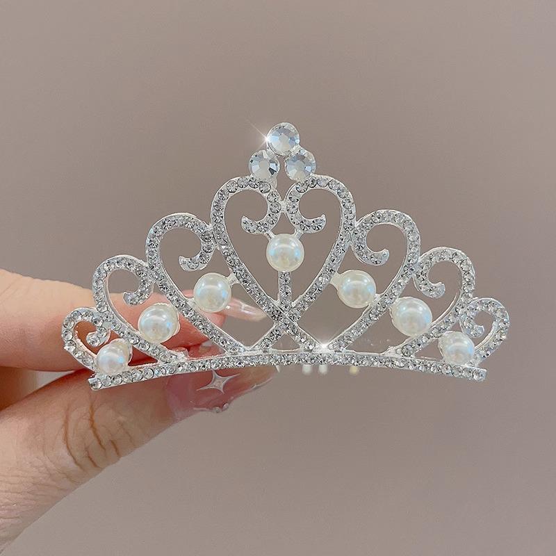 Dívčí princeznovská korunka sponka do vlasů ozdoba hlavy - Dětské vlasové doplňky na narozeniny a vystoupení