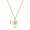 Sunflower Collarbone Necklace: 18k Gold and Zircon Pendant with Diamonds