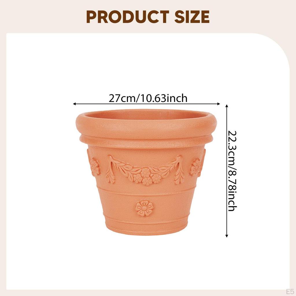 Flower Pot Resin Plant Container Decorative Lightweight Planter Breathable Mesh for Home Garden