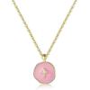 Stainless Steel Irregular Enamel Colorful  Round Pendant Necklace For Women Stainless Steel Cross Opal Choker Gifts