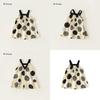 Girl Summer Dress With Cotton Fabric And Dot Pattern For Ages 3 To 8