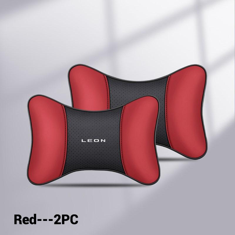Gtxbn6 Leather Car Seat Headrest Memory Foam Comfort Neck PillowFor Seat Leon Ibiza Ateca Arona Toledo Altea Alhambra Auto Accessories