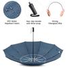 G4Free Windproof Inverted Umbrella with Reflective Large Compact Reverse Golf Umbrella for Double Canopy Travel Umbrella with Auto 62-inch Stripes,
